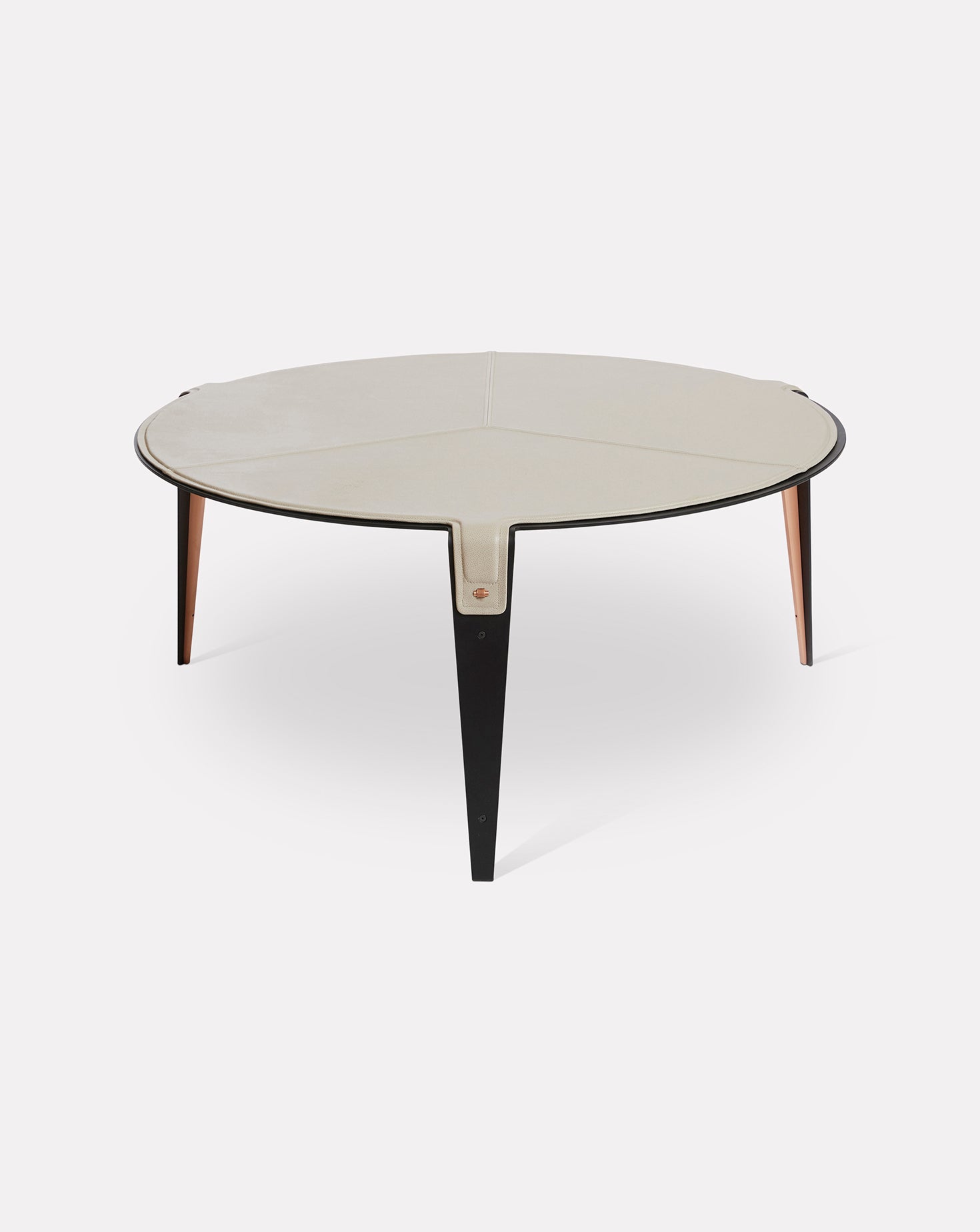 Nude Pink and Metal Coffee Table