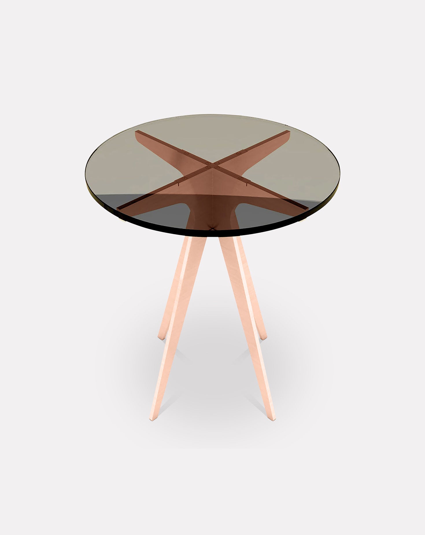 Bronzed Glass and Metal Side Table