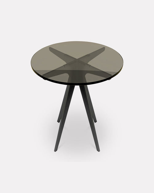 Bronzed Glass and Metal Side Table