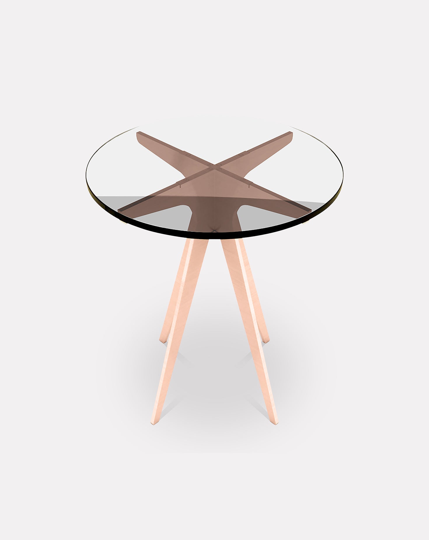 Clear Glass and Metal Side Table
