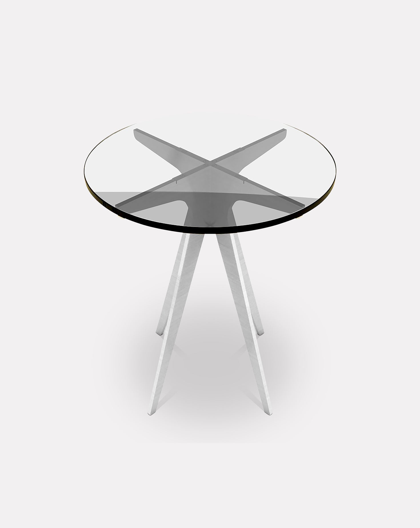 Clear Glass and Metal Side Table