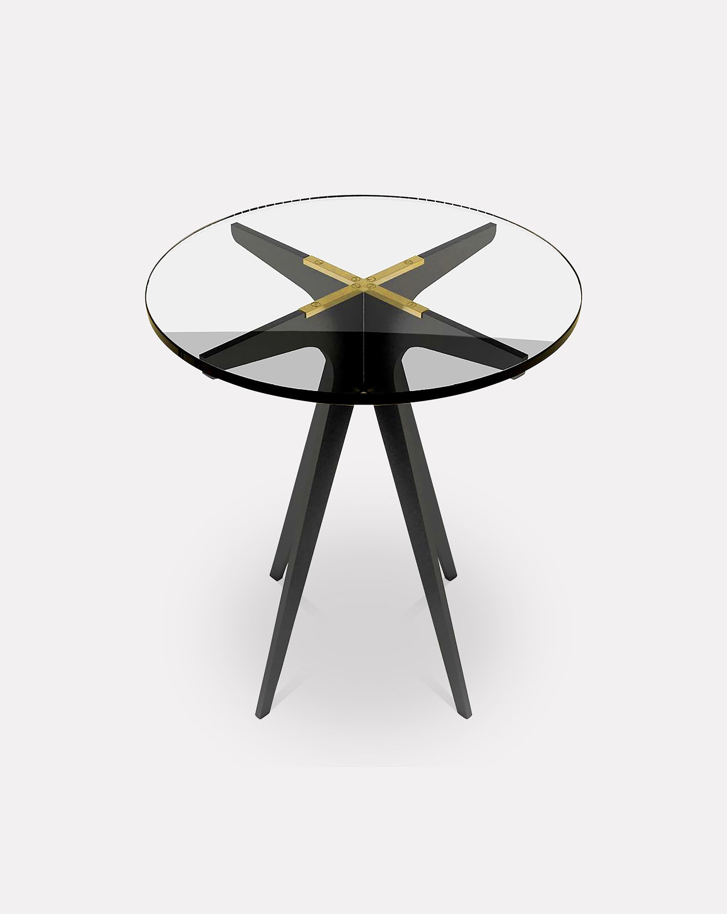 Clear Glass and Metal Side Table