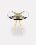 Clear Glass and Metal Side Table
