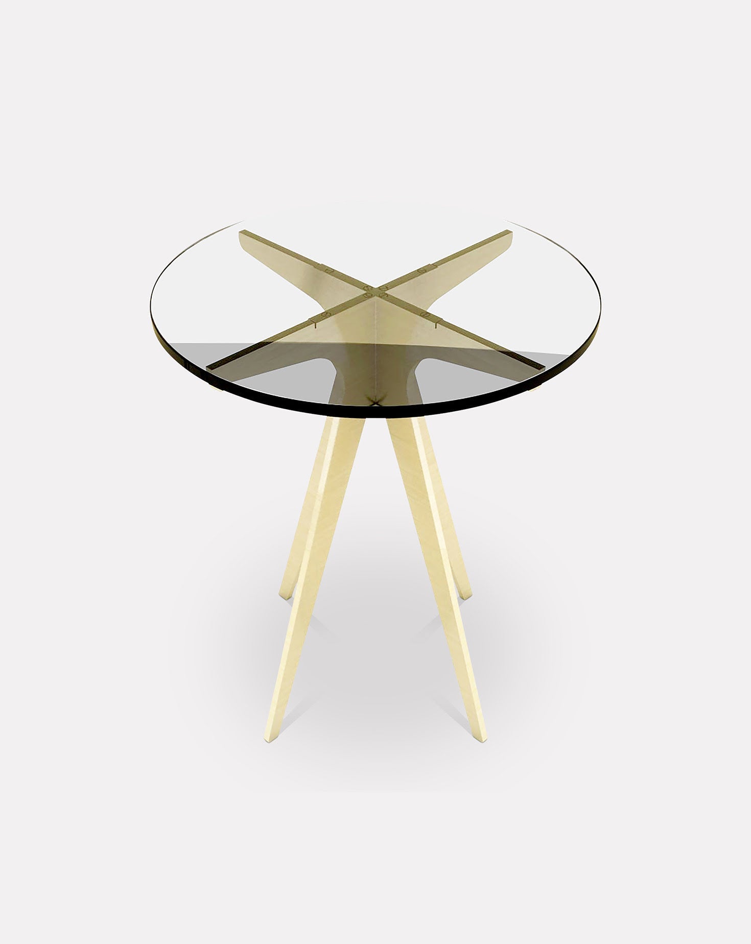 Clear Glass and Metal Side Table
