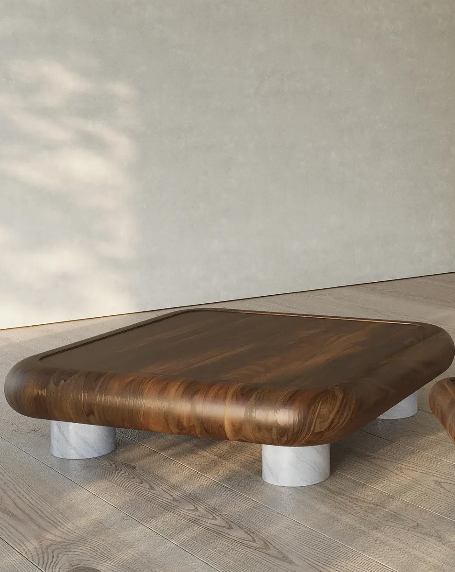 Wood and Marble Coffee Table