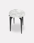 Bianco Marble and Metal Side Table