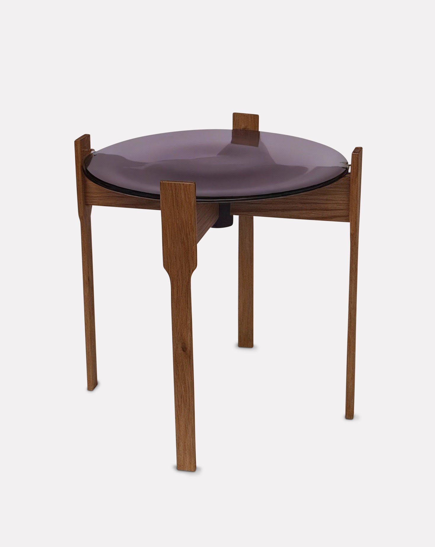 Wooden and Glass Top Side Table