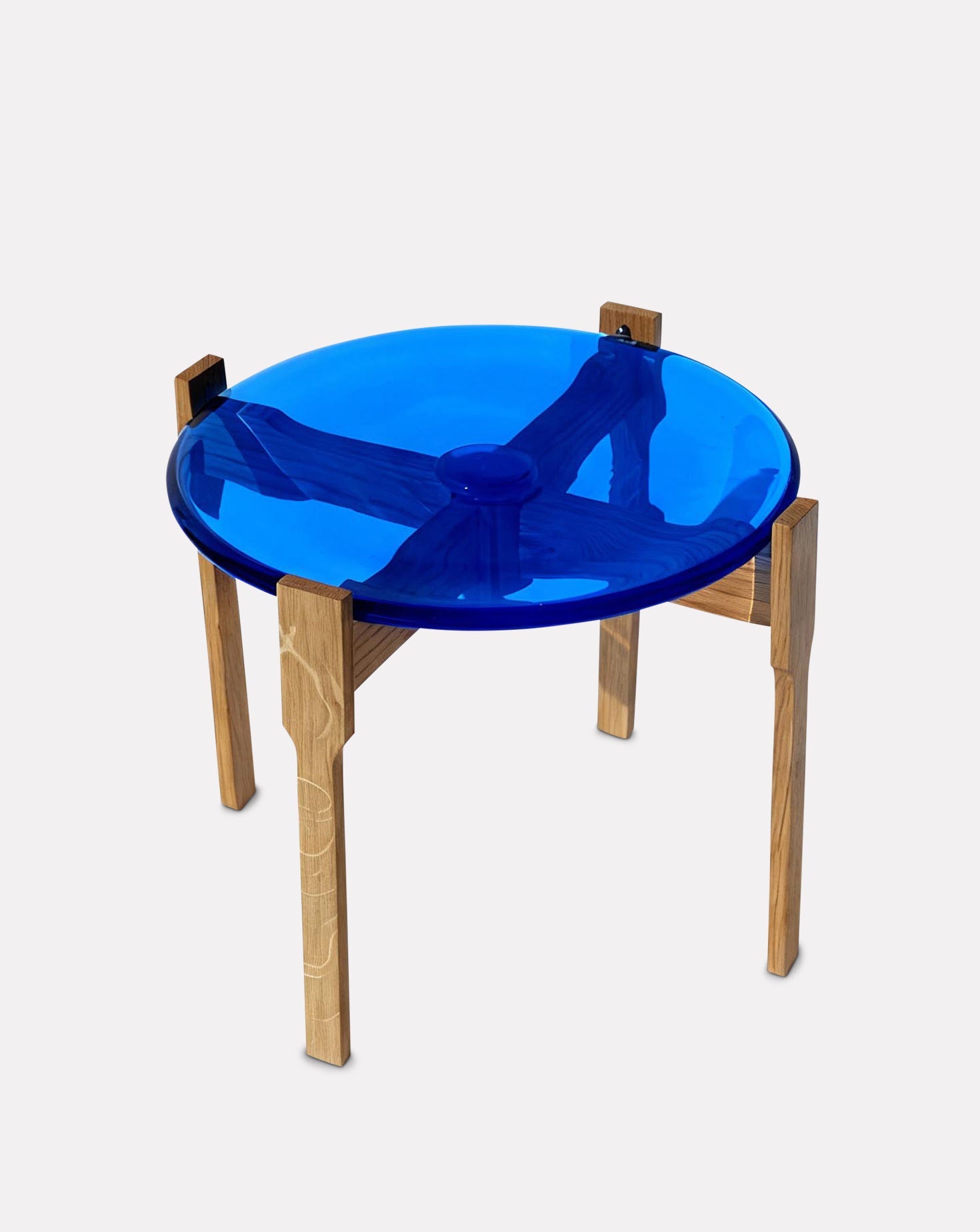 Wooden and Glass Top Side Table