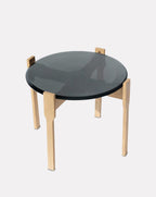 Wooden and Glass Top Side Table