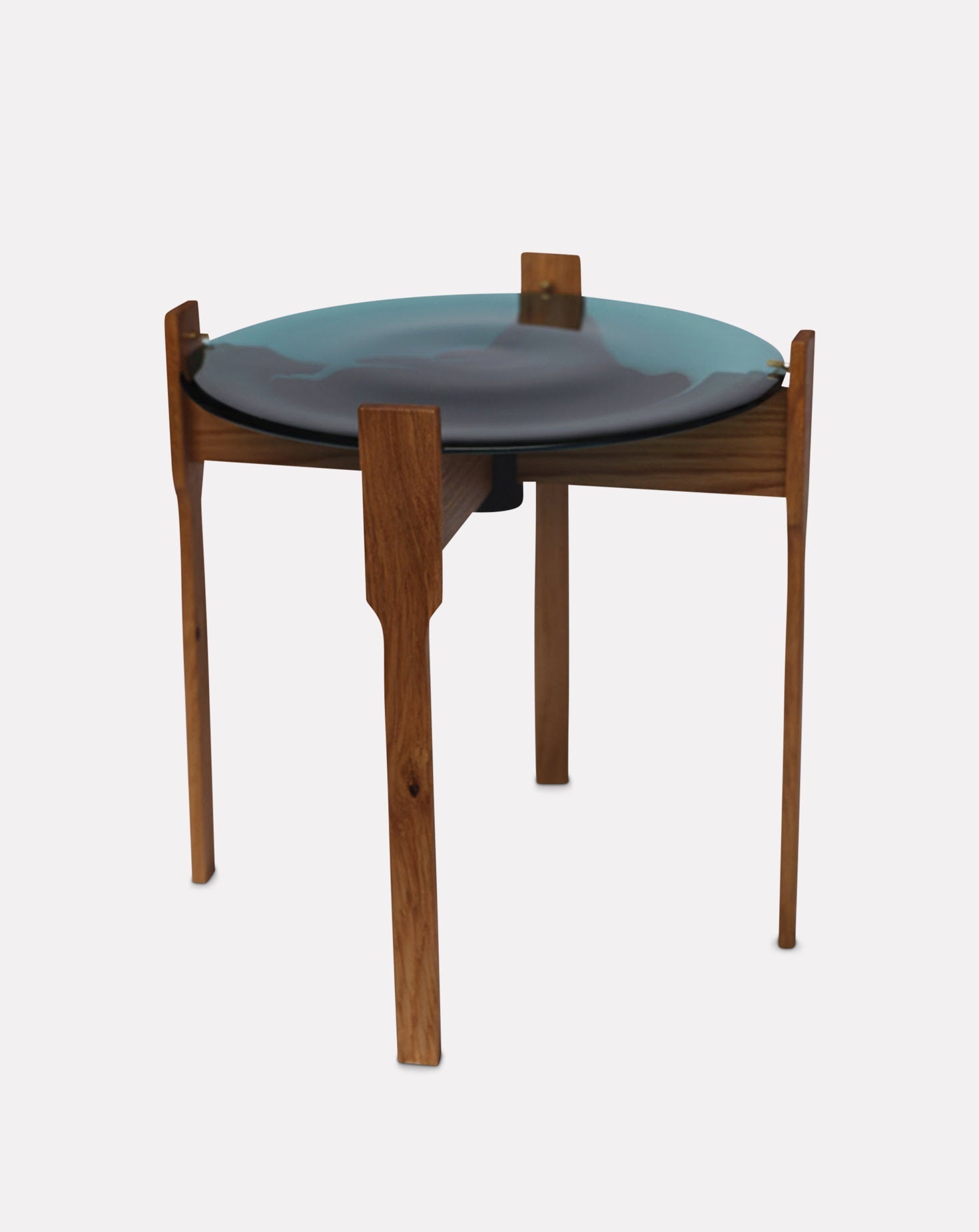 Wooden and Glass Top Side Table
