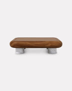 Wood and Marble Coffee Table