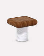 Wood and Marble Side Table