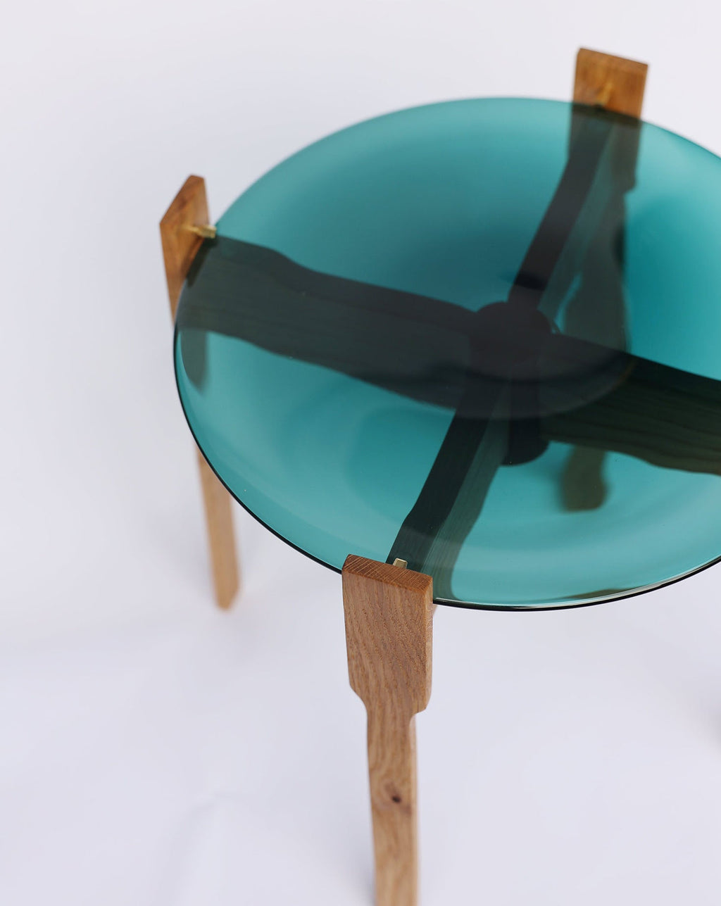 Wooden and Glass Top Side Table