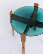 Wooden and Glass Top Side Table