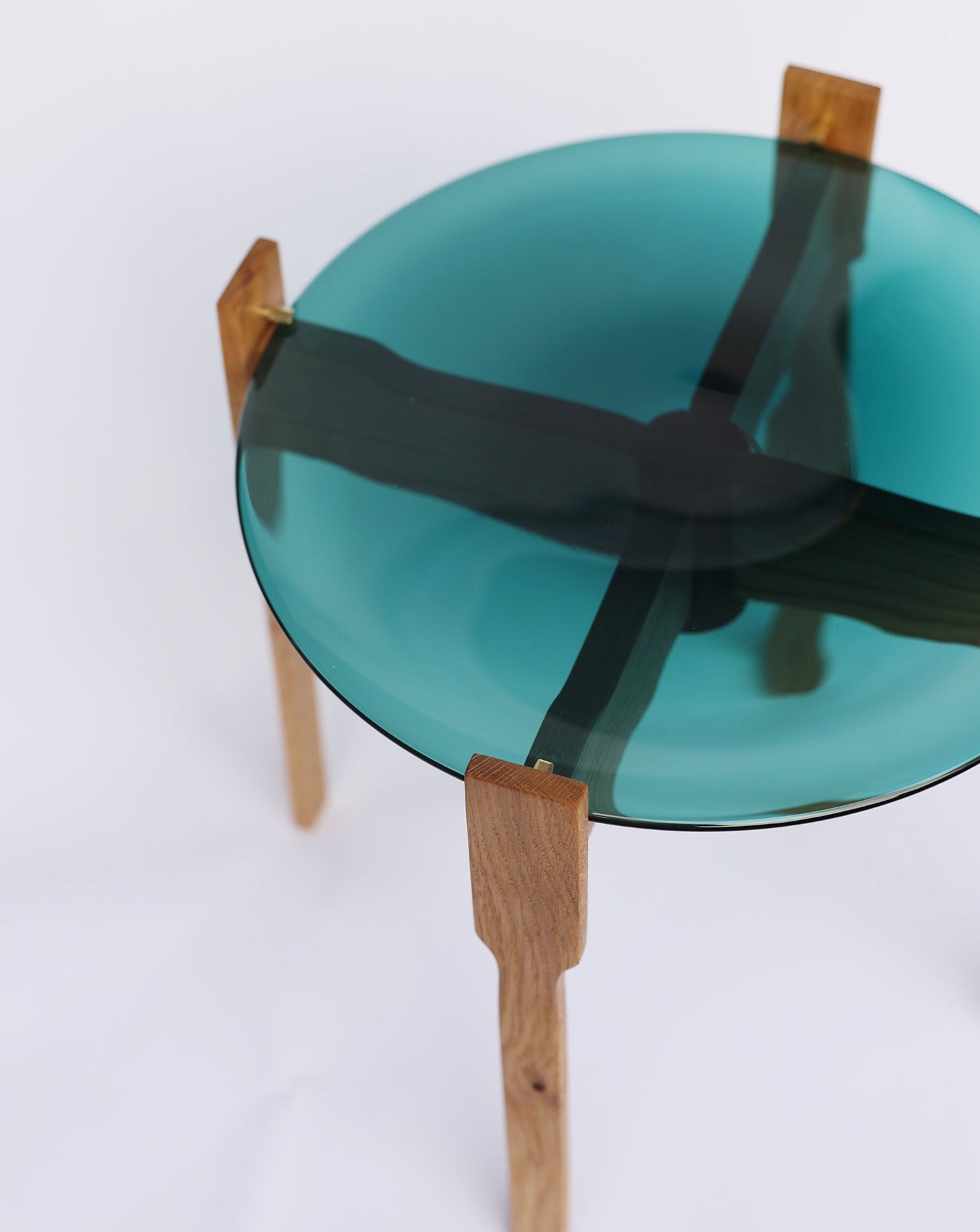 Wooden and Glass Top Side Table