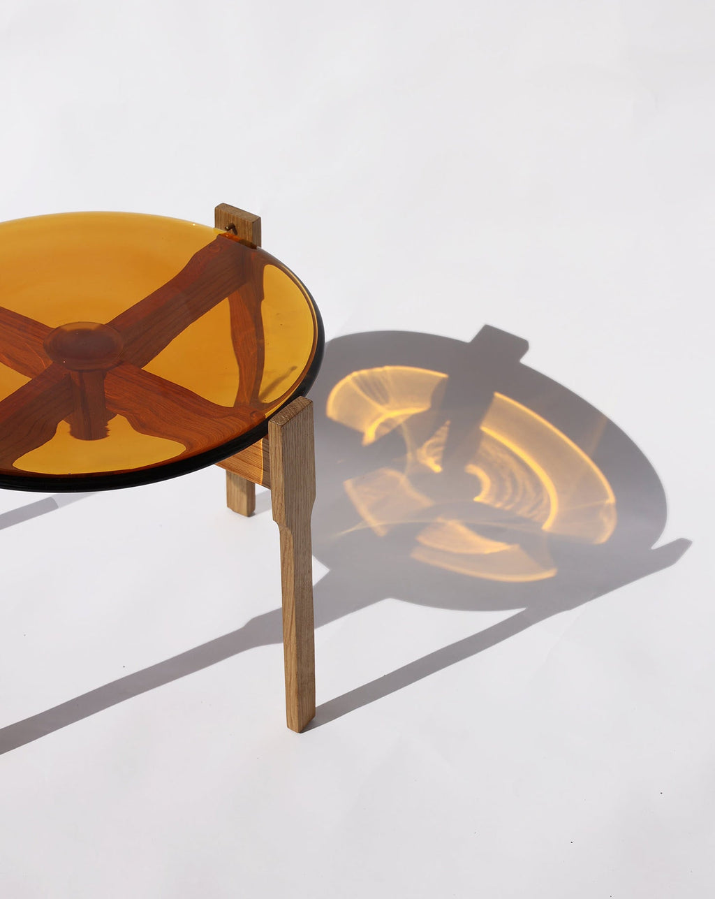 Wooden and Glass Top Side Table