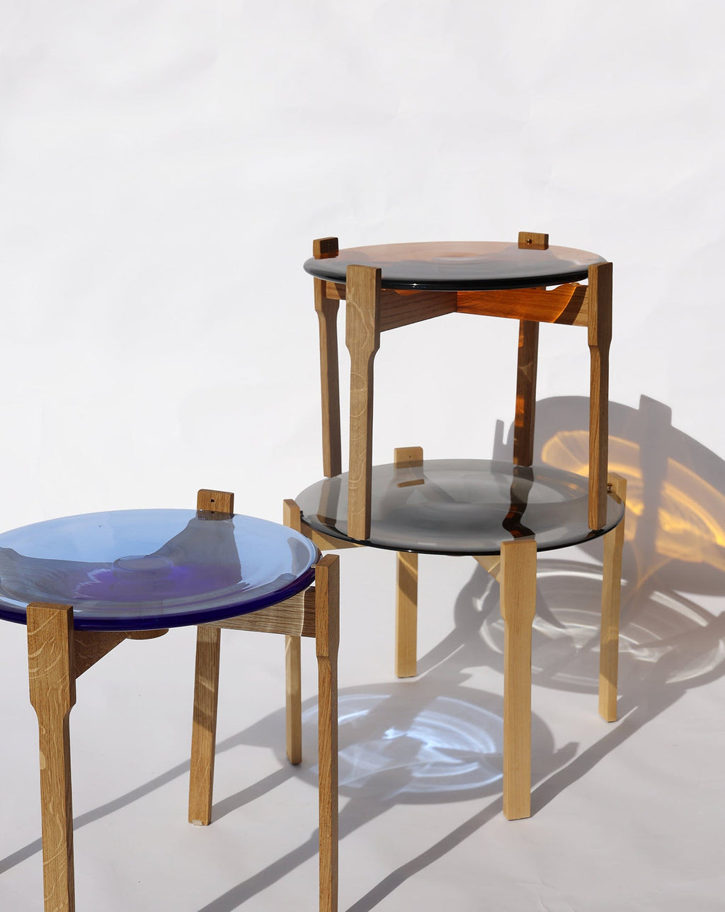 Wooden and Glass Top Side Table