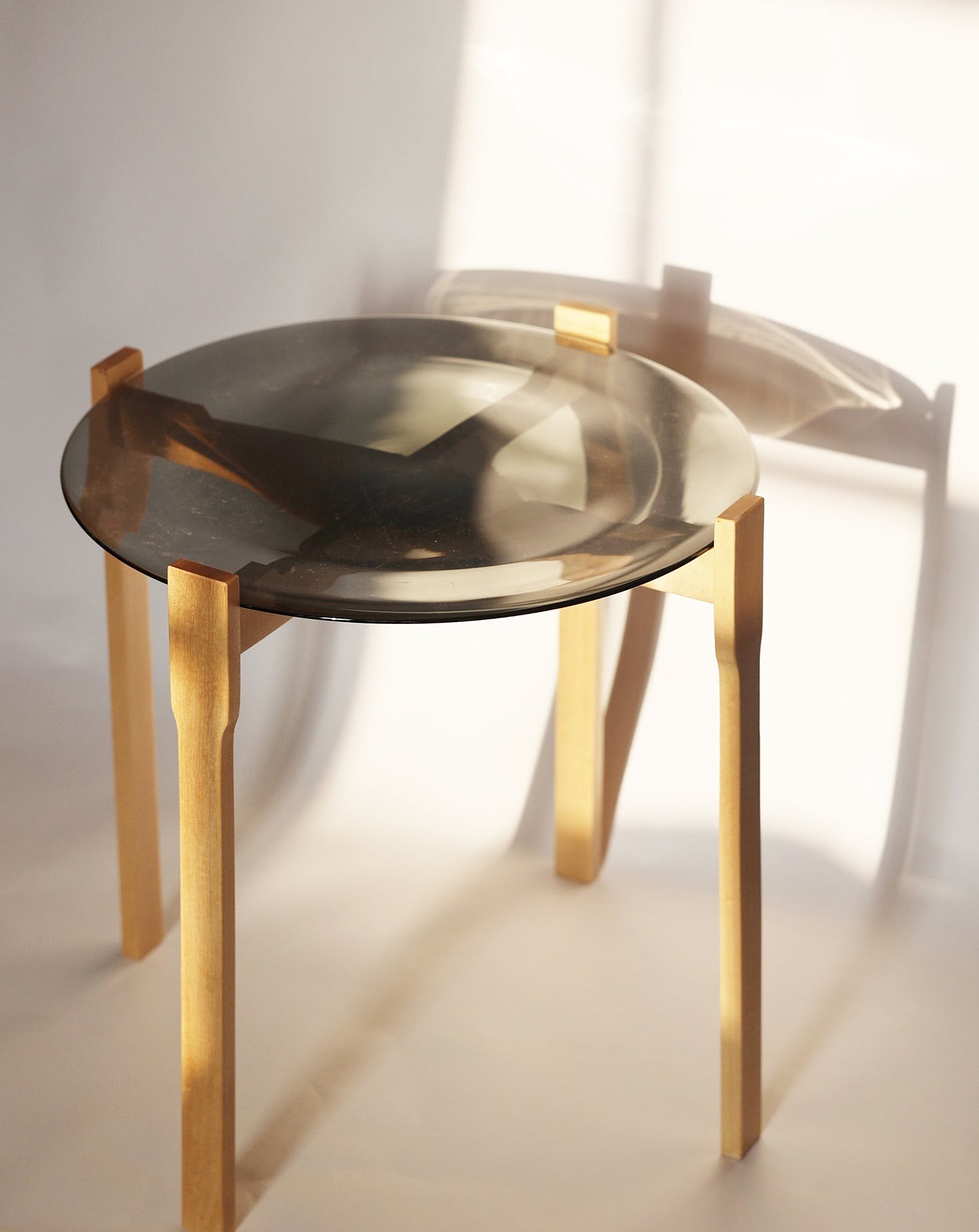 Wooden and Glass Top Side Table