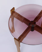 Wooden and Glass Top Side Table